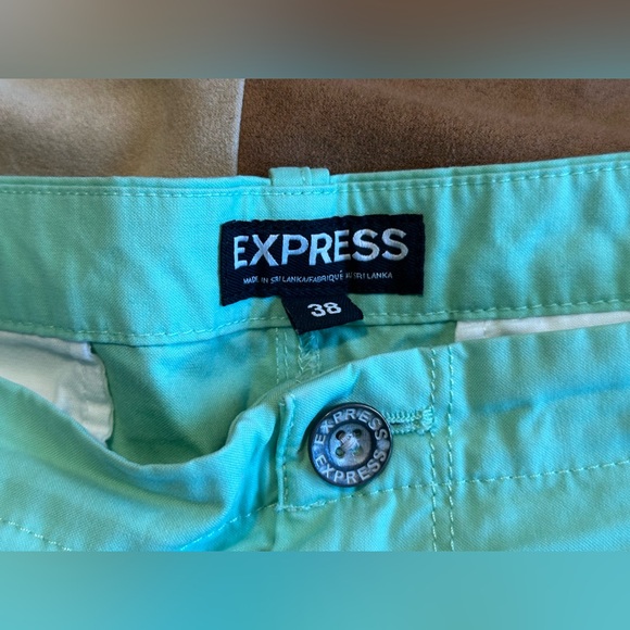 Express men’s flat front chino shorts size 38 seafoam green/turquoise - Picture 3 of 3